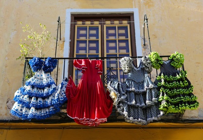 Flamenco dresses in Malaga, Spain